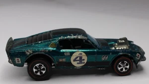 Hot Wheels Redlines Mustang Boss Hoss Aqua 1969 Mattel Vintage - Picture 1 of 6