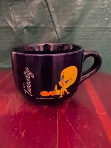 Looney Tunes Tweety Bird 1998 Warner Bros Cobalt Blue Coffee Tea Mug READ - Picture 1 of 21