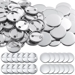100 Pcs Blank Button Making Supplies Round Badge Parts Metal Kit, 1.46 Inch - Picture 1 of 6