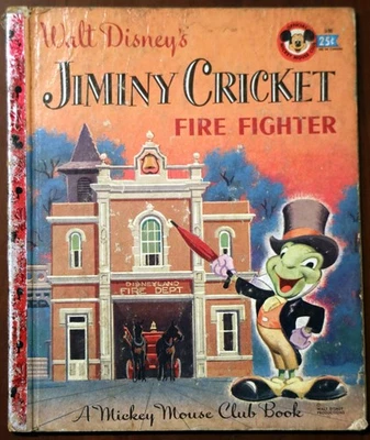 Walt Disney's JIMINY CRICKET Fire Fighter 1956 Mickey Mouse Club Libro "A" Ed D50 Foto 1 de 2