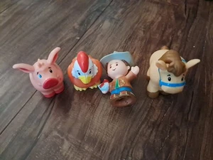 Fisher Price 4;Little People For Caring For AnimalsFarmer Jed Horse Chicken Pig - Picture 1 of 5