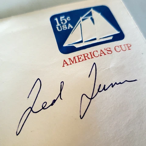 Ted Turner - Autographed Envelope  - CNN Founder Cover