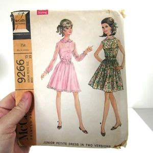 Vintage Sewing Pattern McCalls # 9266 JR Petite SZ 13 Bust 35 waist 26.5" FF/Com - Picture 1 of 3