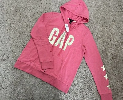 Новый с Ярлыками разрыв с надписью полный молнии толстовка с капюшоном женский размер средний розовый звезды - Изображение 1 из 4