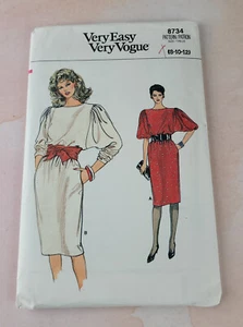 Vogue Sewing Pattern MISSES DRESS #8734 Size: 8-10-12 UNCUT ©1986 - Picture 1 of 2