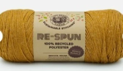 New 2 Skeins Lion Brand Re-Spun Yarn, Cornsilk Gold, Bonus Bundle, Crochet - Image 1 of 4