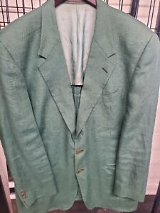 Vintage Ermenegildo Zegna Soft Blazer Mens 42R Linen 2 Button Ventless Jacket