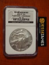 2006 W BURNISHED SILVER EAGLE NGC MS70 FROM 20TH ANNIVERSARY SET BLACK LABEL