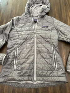 Patagonia micro Nano Puff grey puffer hoody jacket womens size small coat puffy - Picture 1 of 12