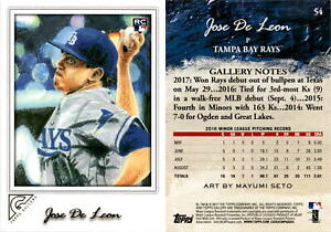 Jose De Leon 2017 Topps Gallery Baseball Card 54  Tampa Bay Rays