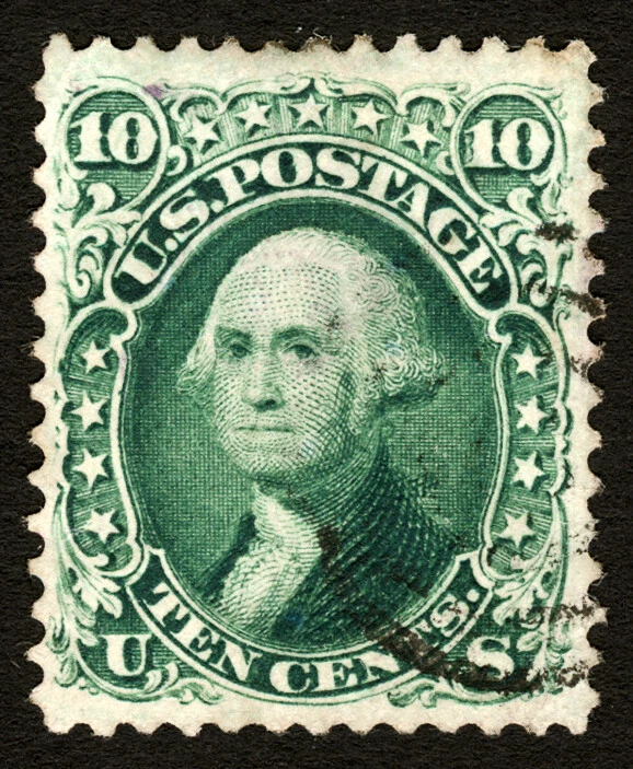 #68 1861 10c Green Attractive VF-XF Used Face Free Light Cancel - Image 1 of 1