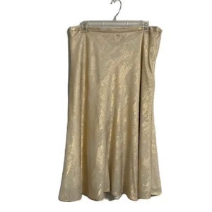 Falda Alex Marie Mujer 12 Blanco Dorado Gracie Metálica Fiesta Vacaciones Midi Glam Nueva con Etiquetas - Imagen 1 de 12