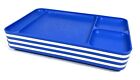 Lot Of 7 Vintage Tupperware Divided Lunch Cafeteria TV Trays 4 Blue 3 White