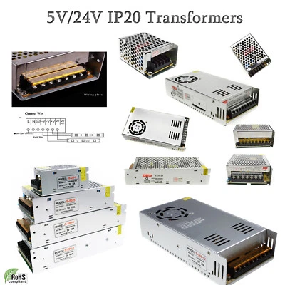 DC5V/24V LED Transformer Driver Electric Power Supply LED Transformer for Strips - Image 1 of 4