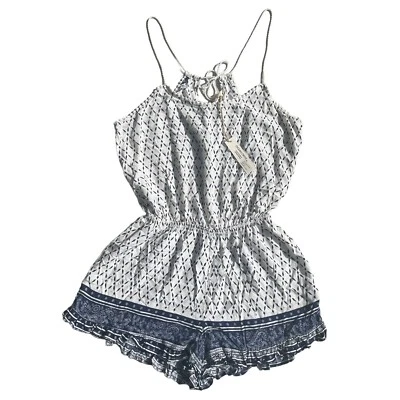 Женский комбинезон без рукавов Ocean Drive средний размер Ivy Dec кремовый темно-синий пейсли - Изображение 1 из 4