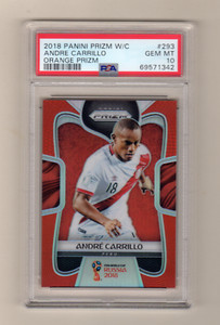 ANDRE CARRILLO 2018 PRIZM WORLD CUP SOCCER ORANGE PRIZM # / 65 PSA 10 POP 1 PERU