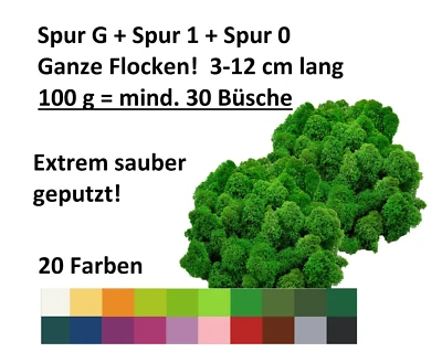 Muwse ohne Dreck ca 30 Büsche Bäume Hecken Rentier- Islandmoos Spur 1/G/0 - 100g - Bild 1 von 3