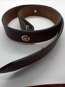 Westerngürtel braun silberfarben und goldfarbene Embleme 33 cm Herren Jungen Mädchen  - Bild 1 von 24