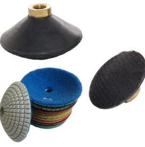 4" Diamond Bowl-shaped convex polishing pad 7 + Backer granite marble sink bowl - Picture 1 of 4