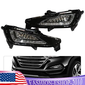 Pair For 2015 2016 2017 Hyundai Tucson LED DRL Fog Light Daytime Running Lamp - Picture 1 of 22