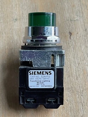 LUZ PILOTO ILUMINADA VERDE SIEMENS 52PL4G3XB COM MÓDULO DE ILUMINAÇÃO 52AATG - Imagem 1 de 4