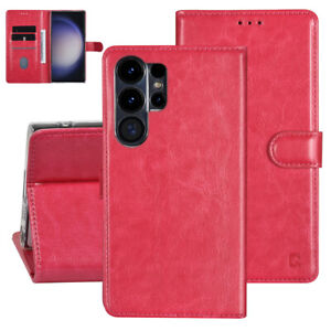 Etui en simili cuir pour Samsung Galaxy S23 Ultra - Rouge