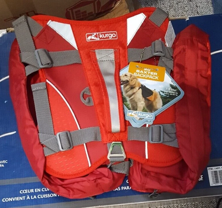 Kurgo Big Baxter Adventure Backpack Red 7.5 L Dogs 50 to 110 lbs NWT - Image 1 of 1