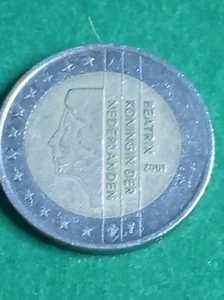 moneda holandesa de 2 euros beatrix koningin der nederlanden 2001 - Picture 1 of 5