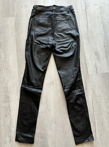 Black coated leather look jeans size M - Picture 1 of 9