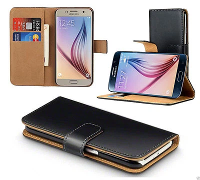 Luxury REAL LEATHER WALLET STAND CASE FOR SAMSUNG GALAXY S25 S24 S23 S22 S21 S10 - Image 1 of 4