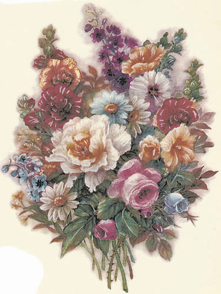 Calcomanías de cerámica mezcladas florales ramo margarita crisantemo rosa amapola Foto 1 de 1