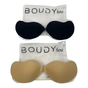 Boudyfeu Adhesive Bra 2 Pairs Sticky Strapless Invisible Push up Bra (B) - Picture 1 of 9