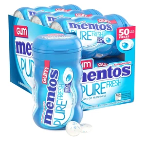 Mentos Pure Fresh zuckerfreier Kaugummi mit Xylit, frische Minze, 6 Flaschen à 50 - Bild 1 von 22