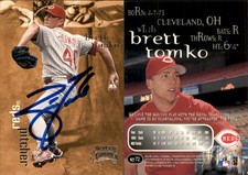 Brett Tomko Signed 1999 SkyBox Thunder #72 Card Cincinnati Reds Auto AU