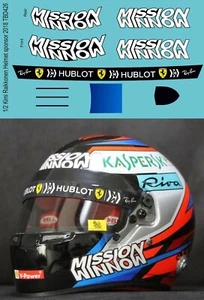 1/2 Decals per Kimi Raikkonen Helmet sponsor 2018 TBD426 - Picture 1 of 1