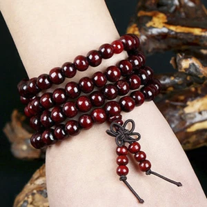 Sandalwood Tibetan Buddhism Mala Sandal Prayer Beads 108 Beads Bracelet Neckl_ro - Picture 1 of 7