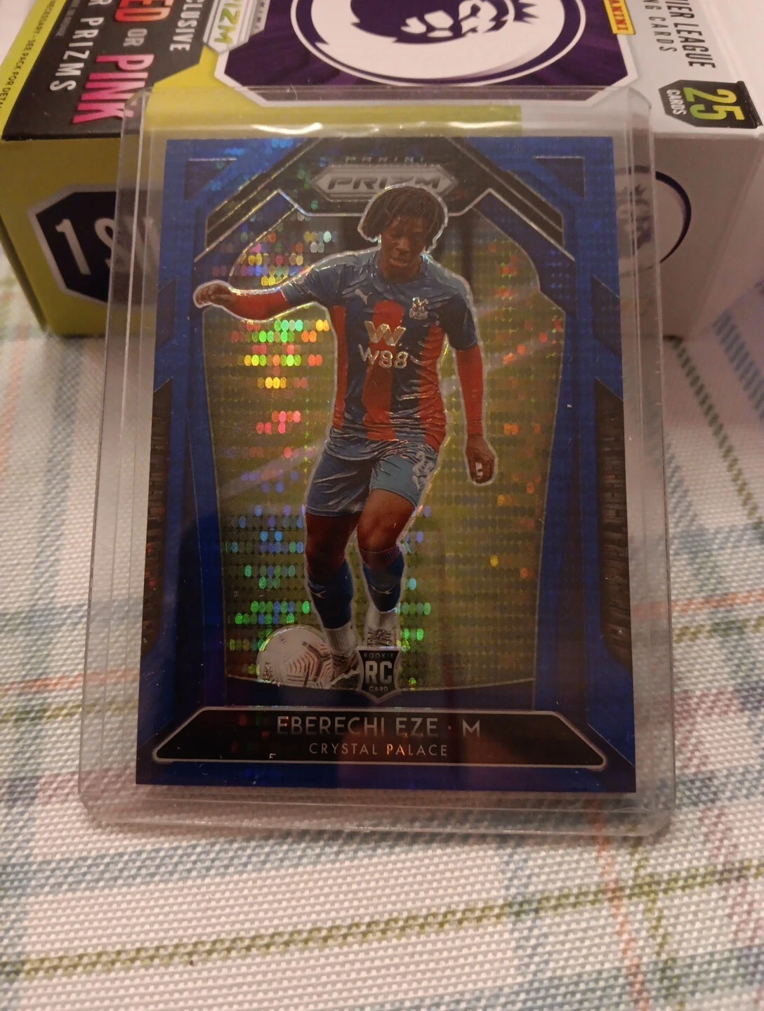 2020 Panini Prizm Premier League Retail Blue Pulsar Eberechi Eze #63 Rookie RC