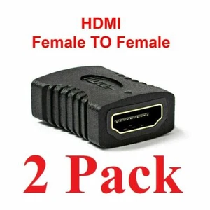 2X HDMI Female to Female Coupler Connector Extender Adapter Cable HDTV 1080P 4K - Picture 1 of 4