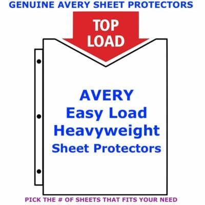 Avery Easy Load Heavyweight Top Load Clear Sheet Protector (76006) PICK YOUR QTY - Image 1 of 4