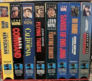 THE JOHN WAYNE~Larger than life Box Collection VHS 8 cassettes New old Stock - Picture 1 of 7