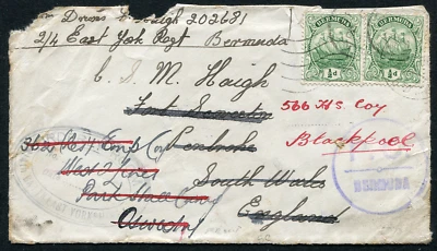 BERMUDAS (21552) Gales/militar/Yorkshire Regt/cancelar/frente de cubierta de soldado 1918 Foto 1 de 2