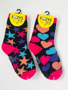 Calze nuove 2 paia cuore stelle bambini bambino taglia 6-8 1/2 anni 5-10 Foozys - Foto 1 di 1