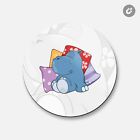 Cute Sleeping Hippo Animal | 4'' X 4'' Round Decorative Magnet