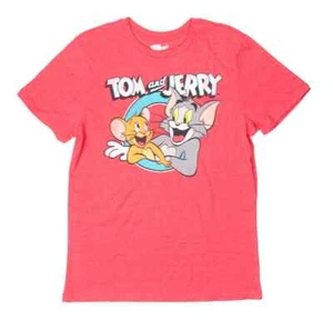 Tom & Jerry "Cartoon Frenemies" Adult Novelty Red T-Shirt - Picture 1 of 1