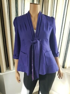 (A*) Ted Baker kurze Damen Jacke lila mit Bindeverschluss 3/4 Ärmel gebraucht... - Bild 1 von 12