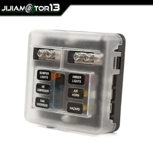 For Car Marine Boot Power Distribution 12V-24V 6 Way Blade Fuse Holder Box Block - Picture 1 of 10