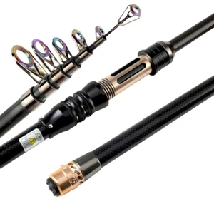 1.8M-3.6M Portable Telescopic Fishing Rod Trout Travel Rock Carbon Spinning Rods - Picture 1 of 15