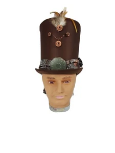 Mens Custom Brown Steampunk Tophat - Picture 1 of 4