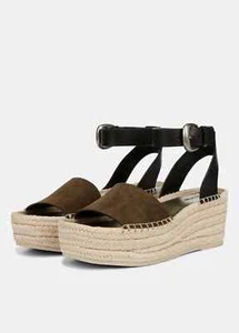 Vince Belisa Square Toe Espadrille Platform Sandals Women's 6M/36 Militaire~ - Picture 1 of 16