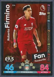 TOPPS MATCH ATTAX 2018-19-#216-LIVERPOOL-FAVORITO DE LOS FANÁTICOS-ROBERTO FIRMINO - Imagen 1 de 1